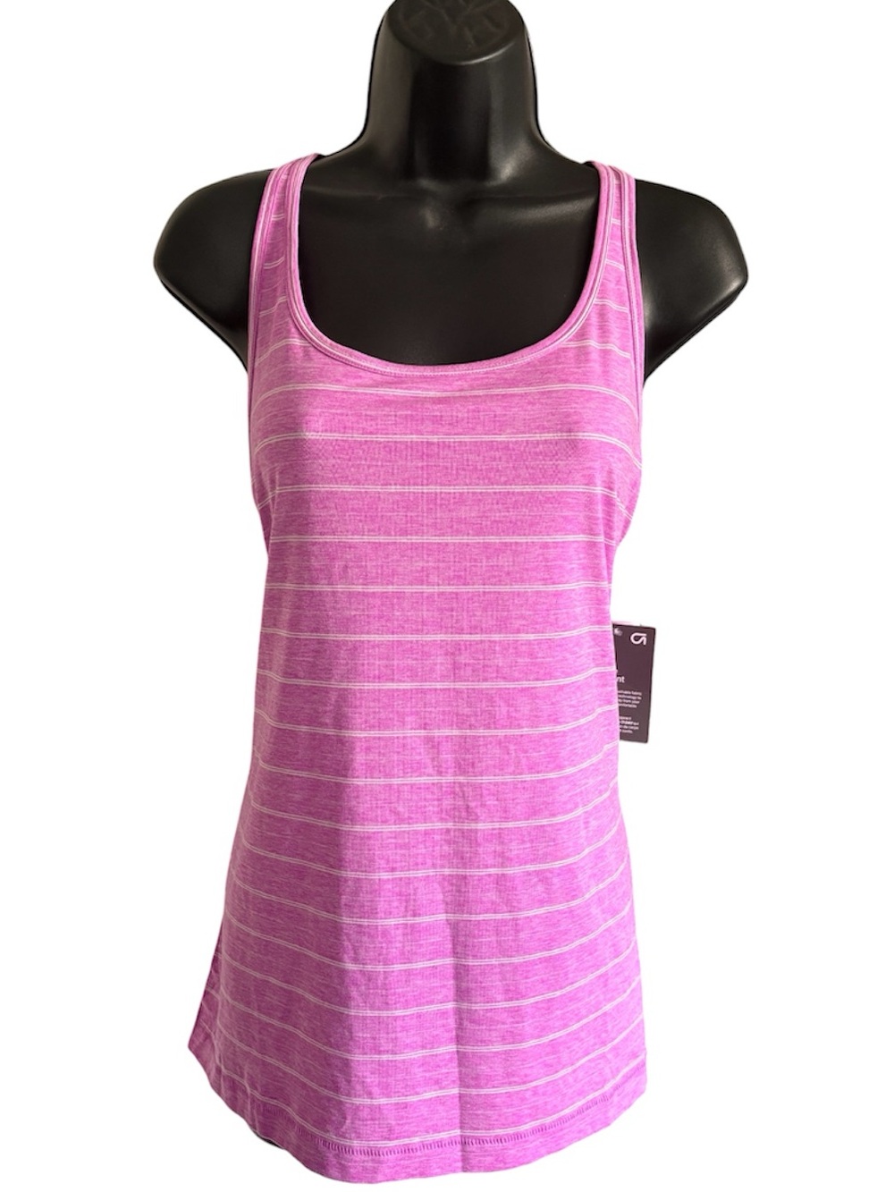 🧘🏻‍♀️GapFit Pink Striped Breathe Racerback Tank Top, Sz XL NWT
